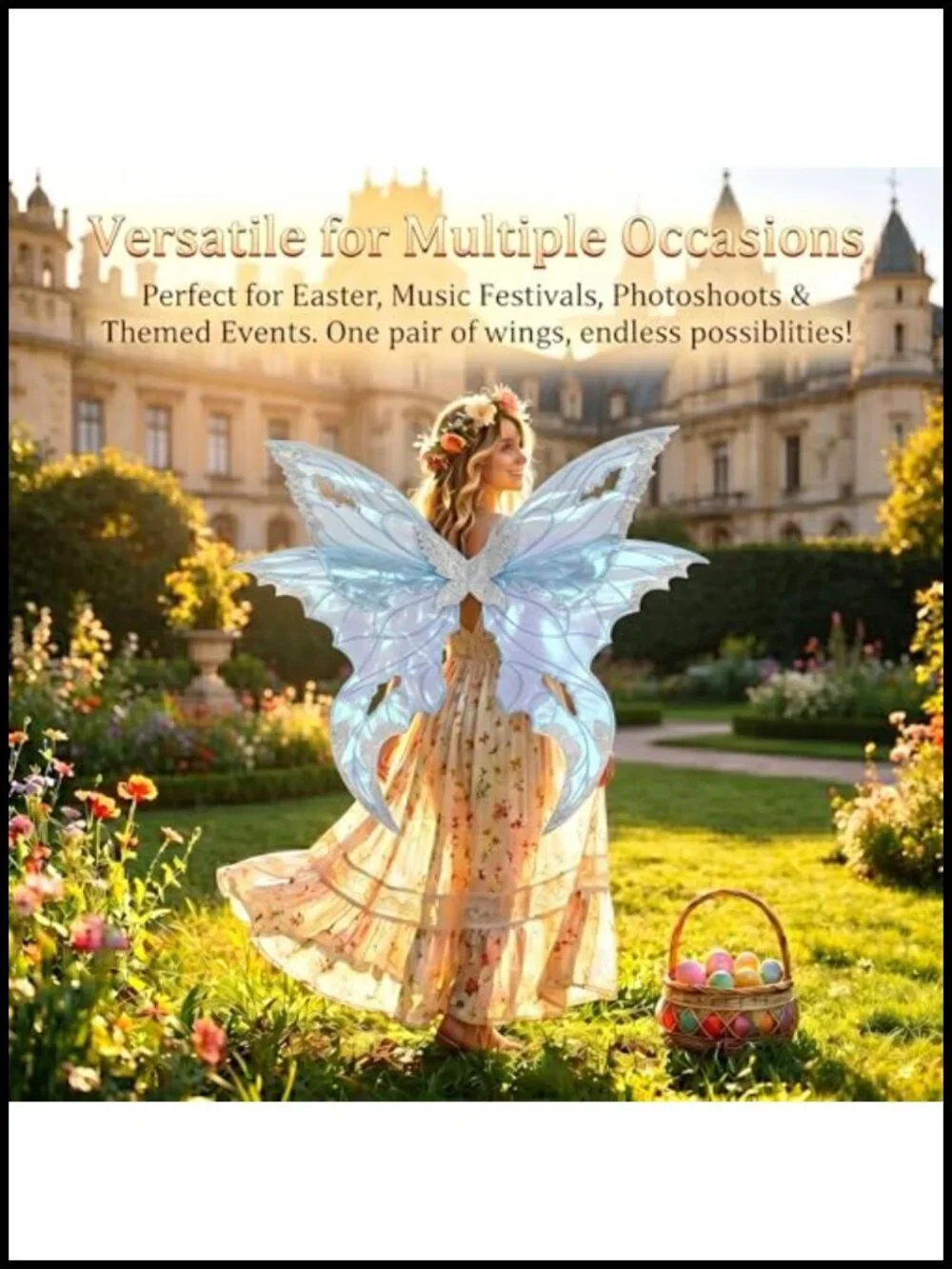 Adult Fairy Wings Costume Accessory - Butterfly Wings for Women, Easter,
